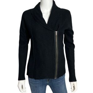 Helmut Lang Black Asymmetric Zip Sweater
